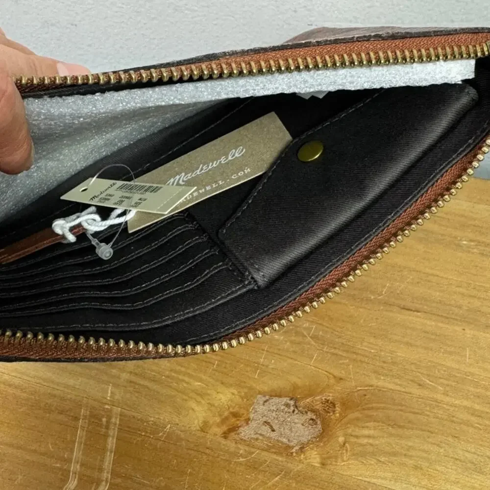 New Madewell The Leather Pouch Clutch: Colorblock Snake Embossed Edition